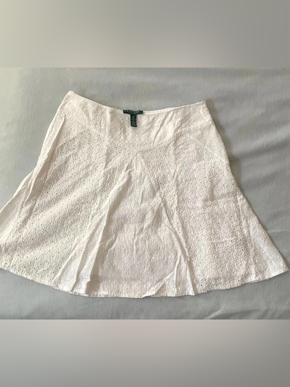 Lauren Ralph Lauren White Eyelet A-Line Skirt